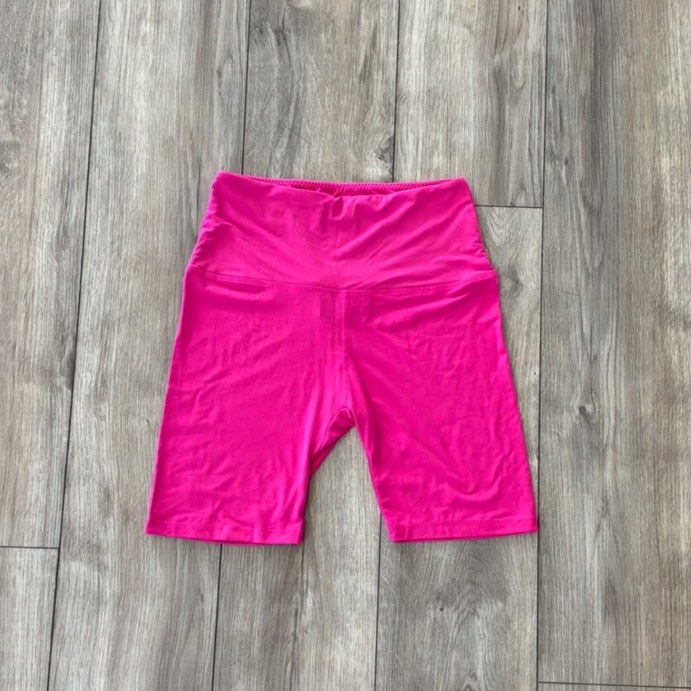 Suzette Collection Hot Pink High Waisted Biker Shorts Womens Size M/L